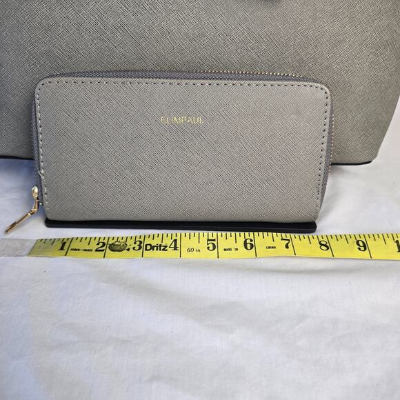 Elim & Paul Shoulder Bag with Matching Wallet Gray NWOT - Picture 11 of 16